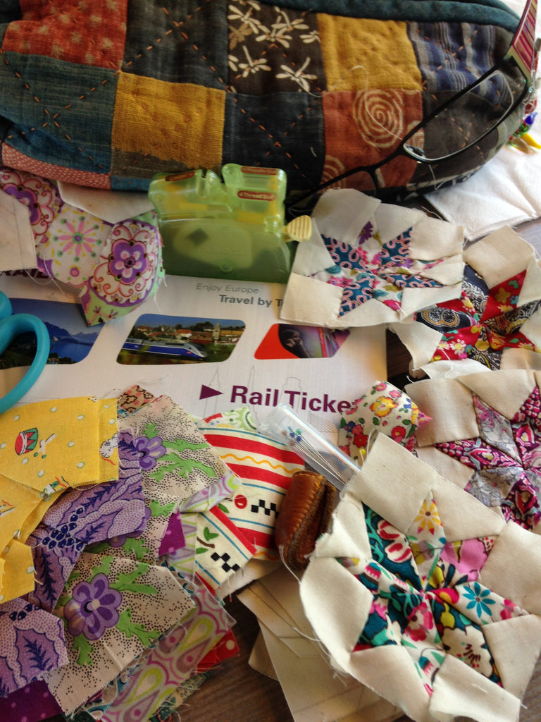 Stitching on the train to Paris
